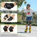 Youth/Kids Knee Pads Elbow Pads Wrist Guards Protective Gear Set for 3-15 Years Child Roller Skates, Skateboard, Cycling, Inline Skating, BMX Bike, Balance Bike, Scooter Riding and Other Outdoor Sports by TinyTreasures Baby Boutique