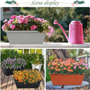 12Pcs 17Inches Rectangle Planter Box with Drainage Holes and Trays Plastic Planters Flower Boxes Pots for Indoor Outdoor Plants Patio Garden Home Decor Porch Yard (Red) by GreenHaven Gardens
