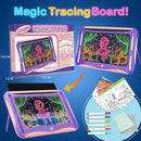 Magic LED Drawing Board for Kids, Girls Toys Age 6-8, Light Up Tracing Pad with 9 Double-Sided Cards, 6 Washable Markers, Arts & Crafts Kits Learning Toy Glow Up Doodle Board Christmas Birthday Gifts by TinyTreasures Baby Boutique