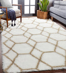 ONASAR Area Rugs for Bedroom Living Room, Washable 4x6 Fluffy White and Beige Throw Rug, Geometric Boho Shaggy Soft Plush Floor Carpet for Nursery Kids Girls Boys Teen Dorm Home Decor Aesthetic by TinyTreasures Baby Boutique