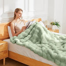 Latepis Soft Faux Fur Blanket Bubble Twin Size Comfy Blanket for Bed Fuzzy Cozy Thick Blankets for Couch Bedroom Furry Warm Blankets for All Seasons Luxury Bed Throw 60x80 Inch Sage Green, 860gsm by CozyNest Decor