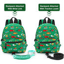 Accmor Toddler Backpack with Leash, Cute Baby Backpack with Anti Lost Wrist Link, Mini Kids Backpack Leash Walking Harness for Travel, Small Excavator Backpack Tether for Boys Girls Ages 1-3 (Green) by TinyTreasures Baby Boutique