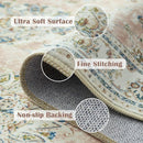 jinchan Washable Area Rug 5x7 Ultra-Thin Low Pile Non Slip Stain Resistant Soft Faux Wool Spring Floral Distressed Vintage Carpet for Bedroom,Living Room,Dining Room,Kitchen,Nursery(Pink, 5' x 7') by TinyTreasures Baby Boutique