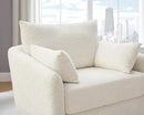 360° Swivel Accent Armchair, 39.3" Oversized, Sherpa Boucle Fabric Sofa Chair with Removable Back & Arm Pillows, Swivel Chair with Cozy Soft Padded, No Assembly Required (1, Cream White) by CozyNest Decor