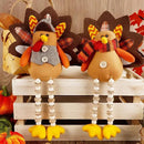 winemana Thanksgiving Decorations Set of 2 Turkeys with Dangling Legs, Mr and Mrs Turkey Couple Plush Tabletop Centerpieces for Fall Harvest Home Kitchen Shelf by CozyNest Decor