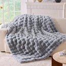 BENVWE Fluffy Faux Fur Throw Blanket for Couch, Soft Plush Thick Cozy Fuzzy Luxury Minky Bubble Blanket for Home Living Room Decor Gift for Women, Light Grey, 63" x 80", 1100GSM by CozyNest Decor