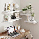 Fun Memories White Floating Shelves 16 Inch Long, 9 Inch Deep Wall Shelf for Bathroom, 16 x 9 Floating Shelf for Living Room, Bedroom, Kitchen, Rustic Wood Shelves for Wall, Set of 2 by CozyNest Decor