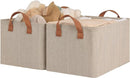 StorageWorks Storage Bins, Fabric Storage Bins for Shelves, Storage Baskets with Metal Frame, Closet Baskets and Bins with Handles, Brown and Beige, 2-Pack by TinyTreasures Baby Boutique