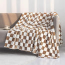 LOMAO Throw Blankets Flannel Blanket with Checkerboard Grid Pattern Soft Throw Blanket for Couch, Bed, Sofa Luxurious Warm and Cozy for All Seasons (Khaki, 60"x80") by CozyNest Decor