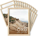 HAUS AND HUES 6x8 Natural Oak Wooden Picture Frame - Set of 25 6x8 Poster Frame - Premium Oak, Vertical Hang, Shatterproof Plexiglass - Ideal for Home, Room, Office (6x8-inch, Natural, Set of 25) by CozyNest Decor