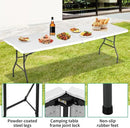 8FT Folding Table, Heavy Duty Foldable Table with Handle, Portable Fold-in-Half Utility Tables for Indoor & Outdoor Use Perfect for Camping BBQ Party Wedding Market Events, White by GreenHaven Gardens