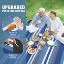 Picnic Blankets Outdoor Extra Large - 80"x80" Waterproof Beach Blanket, Machine Washable 3-Layer Foldable Park Mat with Sandproof Backing for Grass, Hiking, Travel, Concerts, Indoor (BlueStrip) by TinyTreasures Baby Boutique