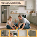 2 Pack Cabinet Locks/Refrigerator Locks Baby Proofing - Child Proof Locks for Drawer, Refrigerator, Fridge, Toilet Seat-No Screws or Tools Required (2 Pack-Grey Locks) by TinyTreasures Baby Boutique