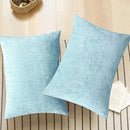 CaliTime Throw Pillow Covers Decorative 20 X 26 Inches Pack of 2 Cozy Chenille Standard Pillow Shams Cases for Couch Sofa Bed Living Room Home Light Blue Grey by CozyNest Decor