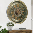 32'' Inch Real Moving Gear Wall Clock Ireland Line (Brass Antique, 32 inches (80 cm)) by CozyNest Decor
