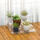 Rectangular Acrylic Display Risers Stands 3pcs, Dessert Table Display Rack, Clear Display Shelf for Funko Pop, Collectibles, Retails, Shoes, Glasses, Plants, Home Decors, Perfume - 12-1'', 2'', 3'' by CozyNest Decor