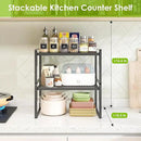 2 Pack Kitchen Countertop Organizer, Stackable Cabinet Shelf Organizer, 2 Tier Adjustable Kitchen Counter Shelves Riser For Pantry Cupboard Bathroom Organization And Storage, Desk Shelf,Spice Rack by CozyNest Decor