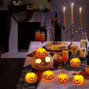 6 Pack Halloween Pumpkin Flameless Candles Battery Operated LED Tealight Candles for Home Room Decorations, Light Up Halloween Decorations Indoor for Table Party Office Fireplace by CozyNest Decor