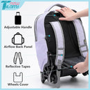 NEW TILAMI 18 inch Rolling Backpack for Kids – Waterproof, Stair-Climbing, Adjustable Handle, Variety of Colors & Patterns for School, Mood Map by TinyTreasures Baby Boutique