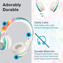 LilGadgets Connect+ Pro Kids Headphones with Mic and Cord, SharePort Technology, Over-Ear Foldable Headset, Volume Limit 93db, Wired Inline 3.5mm Jack for School - Tie Dye Rainbow Headphones for Kids by TinyTreasures Baby Boutique