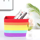 MINTWOOD Design 3-Pack Storage Baskets for Shelves, Playroom and Classroom, Book Basket, Decorative Storage Cube Bins, Woven Closet Organizers, Pantry and Shoe Organizer, Rainbow by TinyTreasures Baby Boutique