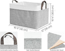 StorageWorks Storage Bins, Fabric Storage Bins for Shelves, Large Storage Baskets with Metal Frame, Closet Baskets and Bins with Handles, Gray and White, 2-Pack by TinyTreasures Baby Boutique