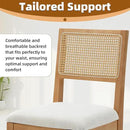 Westice Rattan Dining Chairs Set of 4, Farmhouse Natural Dining Room Chairs with Upholstered Cushion, Wood Armless Chairs for Kitchen/Restaurant by CozyNest Decor