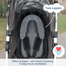 COOLBEBE New Babybody Support & Strap Covers Set for Newborn Infant Toddler- Extra Soft Stroller Cushion Pads Car Seat Insert, Perfect for Carseats, Strollers, Swings, Black by TinyTreasures Baby Boutique