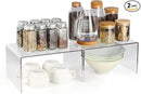 Acrylic Cabinet Organizer, Shelf Organizer, Set of 2 Spice Organization for Cabinet, Spice Rack, Stackable Kitchen Countertop Organizer | Cupboard, Pantry Shelves, and Storage Space Saver by CozyNest Decor
