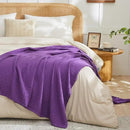 EMME Cotton Muslin King Blanket Bed Layering Breathable Gauze Blanket Soft Lightweight Blankets Adults (Purple, 108"x90") by CozyNest Decor