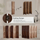 6 Panel Pegboard Room Divider, 5.6Ft Pegboard Display Folding Privacy Screens, Wood Room Divider Peg Board Display Freestanding for Trade Show Craft Show Home Wall Organizer, Brown by CozyNest Decor