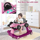 HONEY JOY 4-in-1 Baby Walker, Activity Push Walker w/3 Adjustable Heights, Smooth Wheels w/Adjustable Speed, Padded Seat, Music & Light, Foldable Car Walker for Baby Boys Girls Age 6 Months+ (Purple) by TinyTreasures Baby Boutique
