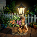 Solar Squirrels Outdoor Statues, Garden Sculptures with Flowerpot Decor & Solar Lantern for Yard Art Lawn Ornaments Porch Patio Balcony - Birthday Gifts for Women Mom by GreenHaven Gardens