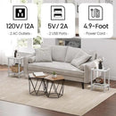 TUTOTAK End Table with Charging Station, Set of 2, Small Side Table with Outlets, Nightstand Bedside Table, 2-Tier Storage Shelf for Small Space, Living Room, Bedroom White TB01BW041 by CozyNest Decor