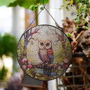 Hanging Stained Glass for Windows,20cm/7.87inch Owl Suncatcher Stained Glass Garden Hangings Ornaments Mother's Day Valentine's Day Halloween Fall Christmas Decor for Home (A Style) by GreenHaven Gardens