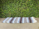 Del Mex Classic Mexican Blanket, Large Authentic Woven Falsa Throw (70"x50"), Artisan Southwest Décor for Beach, Yoga, Outdoors (Light Blue) by CozyNest Decor