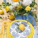 Whaline 4Pcs Round Placemats Lemon Embroidered Place Mats Summer Lemon Greenery Leaves Dinner Table Mats for Home Wedding Baby Shower Birthday Party Decor by CozyNest Decor