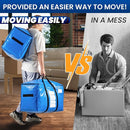 TAILI Extra Large Moving Bags, 12 Pack Blue Heavy Duty Totes For Storage with Visible Window, Wrap Around Handles, Storage Bags for Space Saving, Alternative to Moving Boxes by TinyTreasures Baby Boutique