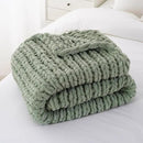 Battilo Chunky Knit Throw Blanket, Soft and Thick Chenille Throw Blanket, 50"x60" Handmade Cable Knit Crochet Blanket, Large Rope Knot Throw Blankets for Couch Sofa Bed Home Decor, Light Green by CozyNest Decor