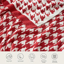 Snuggle Sac Christmas Red Houndstooth Throw Blanket for Couch, Reversible Super Soft Warm Blankets Cozy Knit Fuzzy Plush Lightweight Throws for Sofa Bed Houndstooth Red, 50x60 inches by TinyTreasures Baby Boutique