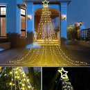 Christmas Decoration Lights, Outdoor Christmas String Lights 320 LED 11.5 Ft Waterfall Tree Lights with Big Star Topper 8 Light Modes for Christmas New Year Holiday Garden Yard Indoor Outdoor Decor by GreenHaven Gardens