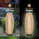Large Patio Solar Powered Lantern for Garden Outdoor Decorative Floor Lamp Water-Resistant Wicker Lights for Deck Backyard by CozyNest Decor