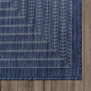 Adiva Rugs Outdoor Indoor Area Rug, Weather Resistant, Easy to Clean, Stain Resistant Floor Mat for Dining Room, Backyard, Deck, Patio (Navy Weiss, 2'6" x 7') by CozyNest Decor