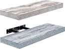 Sorbus Floating Shelves - 2 Pack 16 Inch Rustic & Blue Wall Shelves for Bedroom, Kitchen, Living Room, Bathroom Shelves, Home Decor, Office - Floating Shelf for Trophy, Books, Frames, Toilet Paper by CozyNest Decor