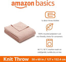 Amazon Basics Chunky Cable Knit Throw Blanket for Couch, Sofa, Bed, Lightweight Soft Cozy, Dusty Rose, 50"x 60" by CozyNest Decor