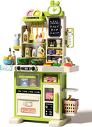 33.8IN Kids Kitchen Playset, 70PCS Kid Play Kitchen with Realistic Lights & Sounds, Spray Sink Toy Kitchen Accessories, Pretend Food Toys Kitchen for Boys Girls Toddlers(Green) by TinyTreasures Baby Boutique