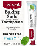 Red Seal Fluoride Free Toothpaste - Baking Soda - Herbal & Mineral Formula, Vegan-Friendly, Cruelty-Free, SLS and Paraben-Free, No Artificial Flavors, NATRUE Certified Natural, Dry Mouth Relief by CozyNest Decor