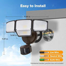 LUTEC 80W 9000LM LED Security Lights Motion Sensor Outdoor Lights, 4 Head LED Flood Light Outdoor 5000K Daylight, IP65 Waterproof, Motion Detected Light for Outside, House, Garage, Yard (Brown) by GreenHaven Gardens