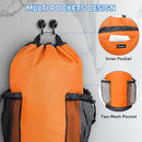 BALEINE 120L Laundry Bag Backpack, 900D Oxford Fabric Large Travel Laundry Bags with Shoulder Straps and 2 Mesh Pockets for College Dorm, Apartment, Laundromat (Orange, 120L) by TinyTreasures Baby Boutique