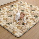 Blissful Diary Baby Play Mats for Floor, 71x59 Inch Extra Thicker & Large Soft Cushioning Foam Playmats for Babies and Toddlers, Foldable Washable Baby Crawling Mat for Playpen, Earth Tones Design by TinyTreasures Baby Boutique